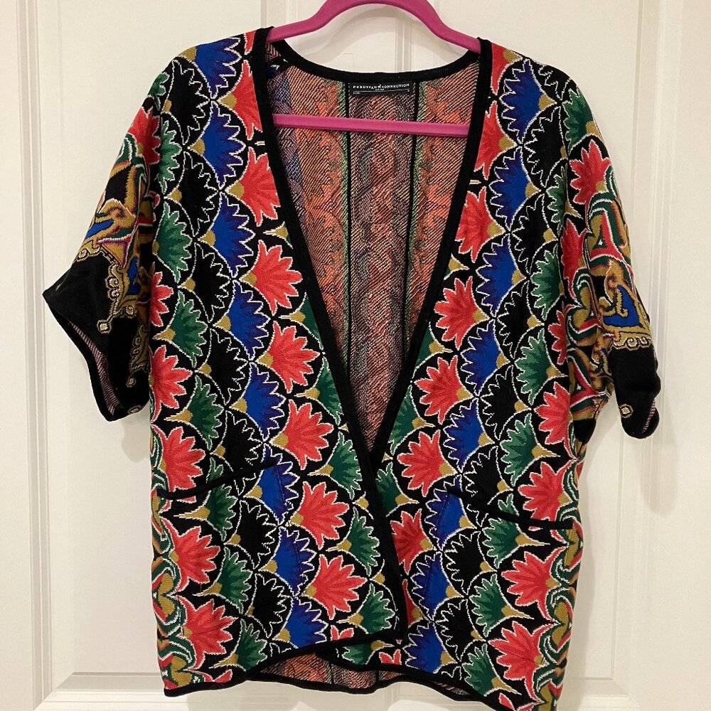 Peruvian Connection Imperial Short-Sleeve Cardigan/Kimono